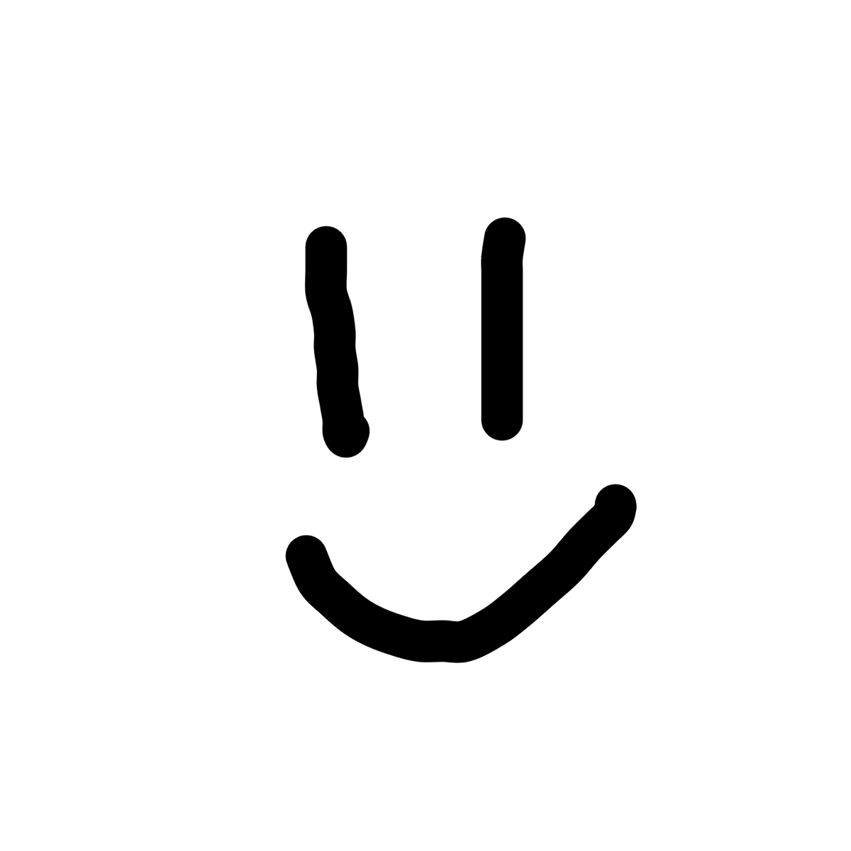A minimal drawing of a smiling face.