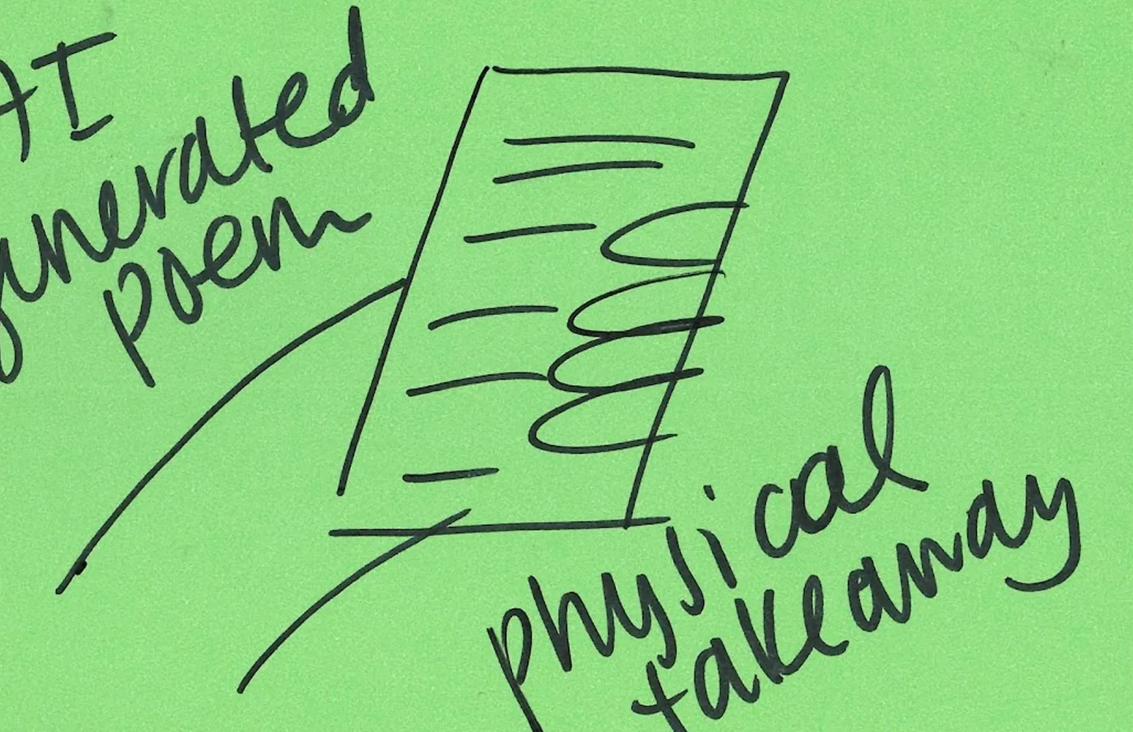 A colleague’s sticky note about an AI-generated poem to take home.